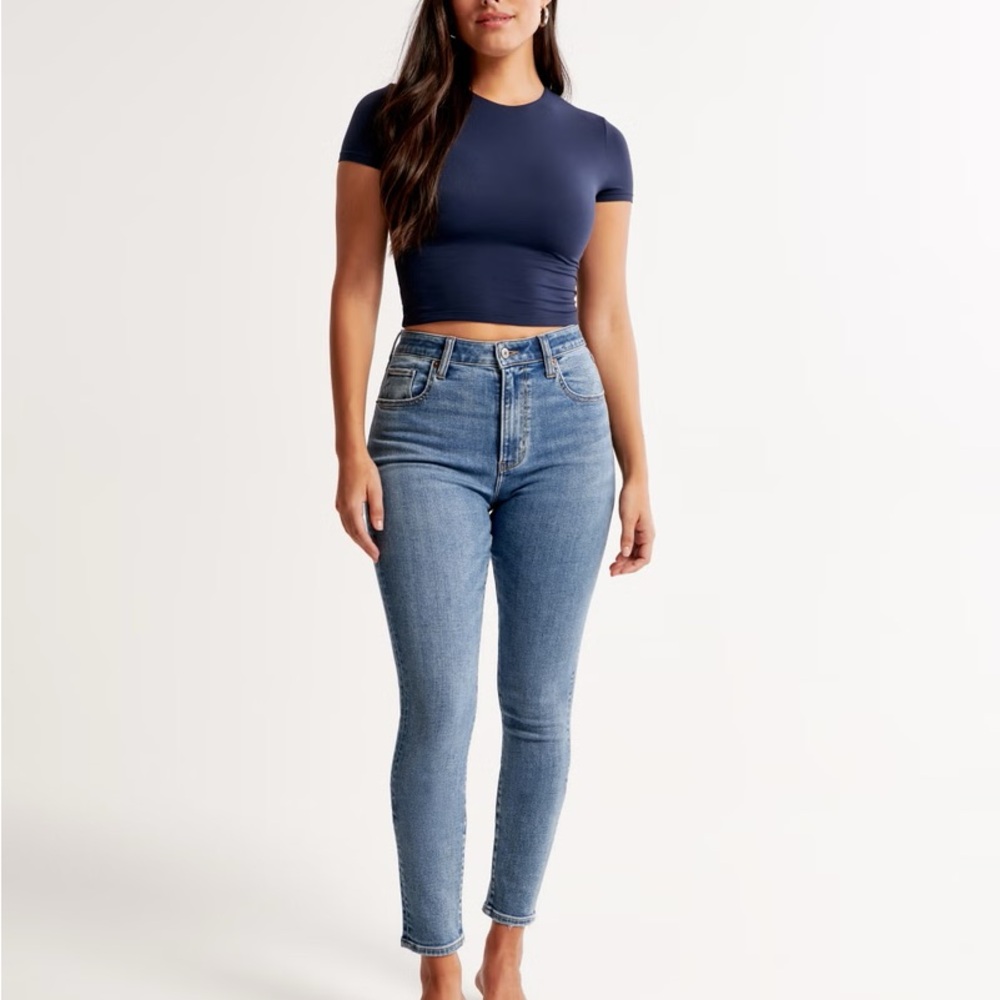 New Abercrombie & Fitch curve love high rise super skinny jeans 00/24R